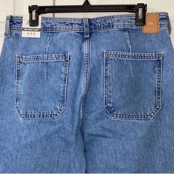 Zara Blue Flare Leg Jeans (Size 8) - Picture 5 of 7